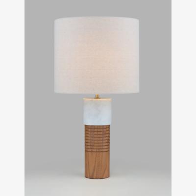 John Lewis John Lewis Stack Marble Tall Table Lamp, Walnut/White