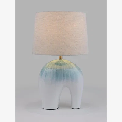 John Lewis John Lewis Baby Elephant Ceramic Table Lamp, White/Green