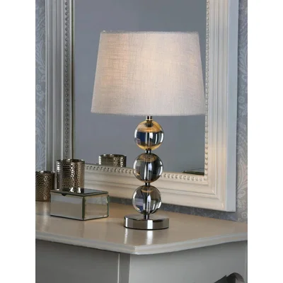 John Lewis Laura Ashley Nicholas Smoked Glass Table Lamp, Silver