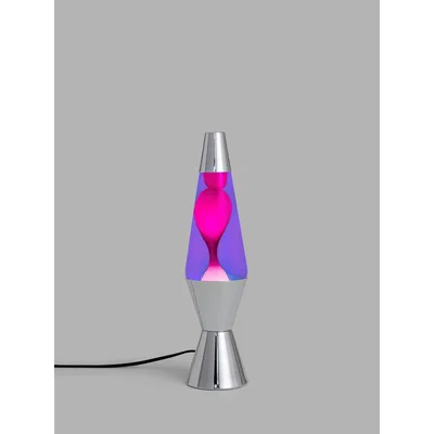 John Lewis Lava® lamp Chrome Table Lamp, Purple/Pink