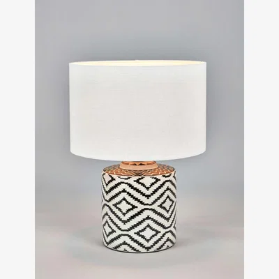 John Lewis Pacific Lifestyle Chirala Ceramic Table Lamp, Black/White