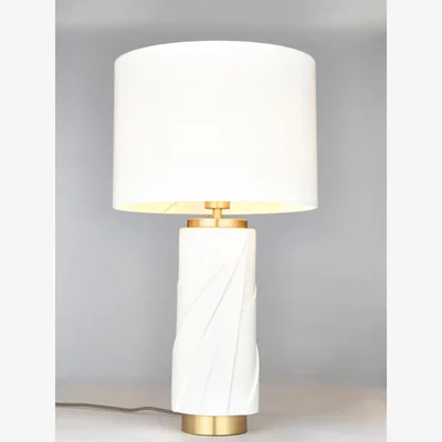 John Lewis John Lewis Hotel Fan Table Lamp, White Concrete