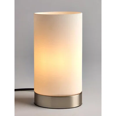 John Lewis John Lewis & Partners Danny Oval Touch Table Lamp, Satin Nickel