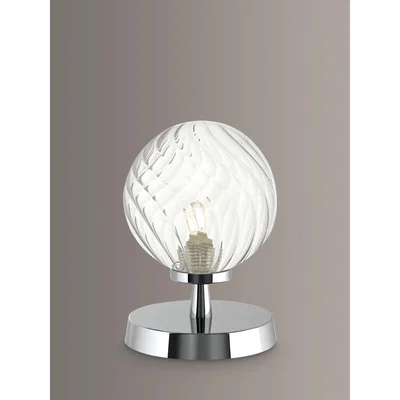 John Lewis Där Esben Twisted Glass Touch Table Lamp, Polished Chrome