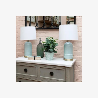 John Lewis One.World Clifton Table Lamps, Set of 2, Off White