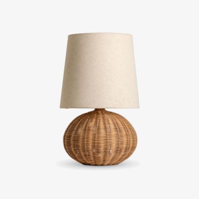 John Lewis Lights & Lamps Santi Rattan Globe Table Lamp, Natural