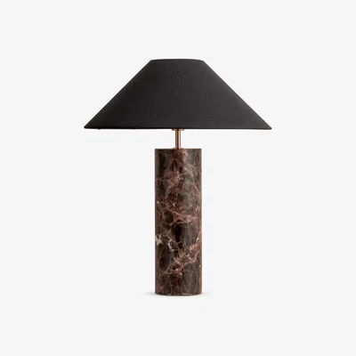 John Lewis Lights & Lamps Morola Large Marble Table Lamp, Brown