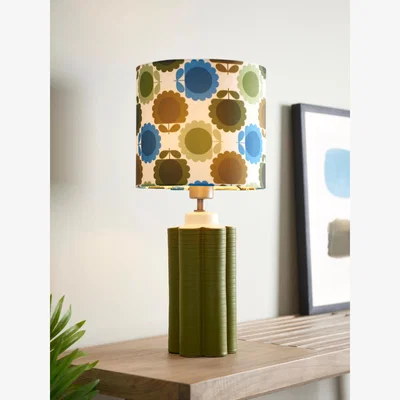 John Lewis Orla Kiely Scallop Table Lamp, Green