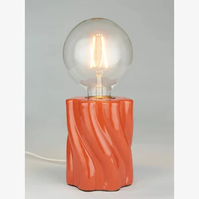John Lewis John Lewis Twist Bulbholder Table Lamp, Red Gloss
