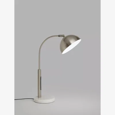 John Lewis John Lewis Arc LED Smart Switch Table Lamp, Brushed Steel