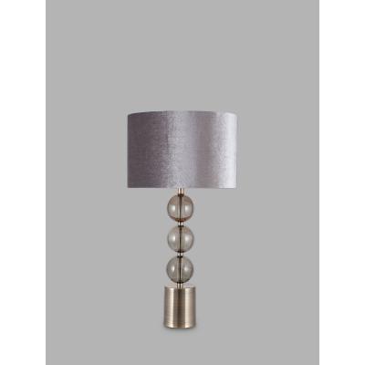 John Lewis Pacific Lifestyle Tall Smoked Glass Table Lamp, Smoke/Antique Brass