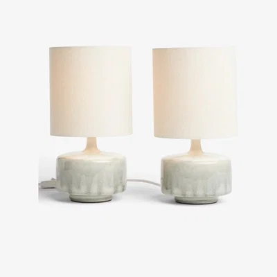 John Lewis John Lewis & Partners Glazed Ceramic Table Lamps, Set of 2, Green