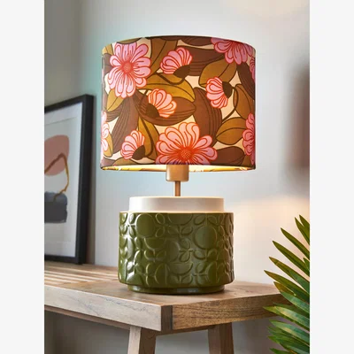 John Lewis Orla Kiely Tile Table Lamp, Olive