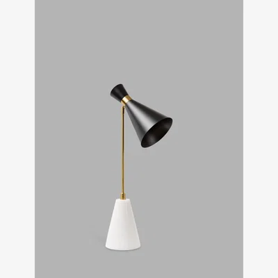 John Lewis Pure White Lines Cologne Marble Table Lamp, Black