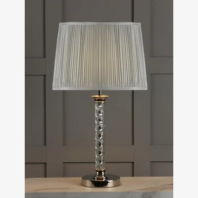 John Lewis Laura Ashley Louis Twist Glass Table Lamp, Nickel
