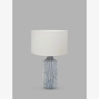 John Lewis Pacific Lifestyle Bude Glazed Table Lamp, Blue