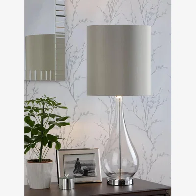 John Lewis Laura Ashley Bronant Glass Table Lamp, Smoked Glass