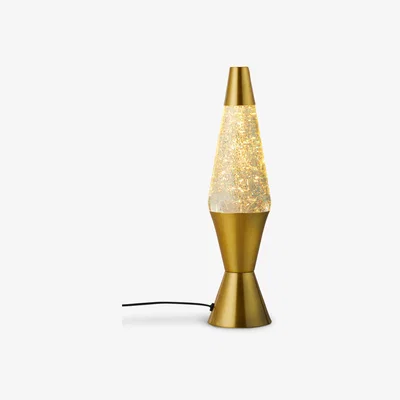 John Lewis Lava® lamp Large Table Lamp, Brushed Gold/Glitter