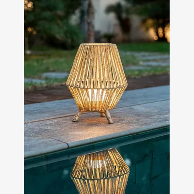 John Lewis Newgarden Sisine 30 Wireless Outdoor Table Lamp, Natural