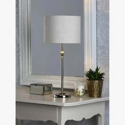 John Lewis Laura Ashley Highgrove Table Lamp, Polished Nickel