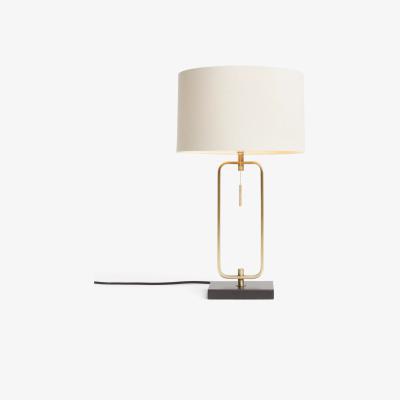 John Lewis John Lewis & Partners Frame Table Lamp, Black/Brass