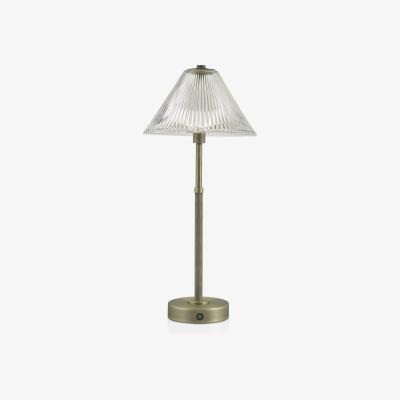 John Lewis John Lewis Talbot Portable Glass LED Table Lamp, Brass/Glass