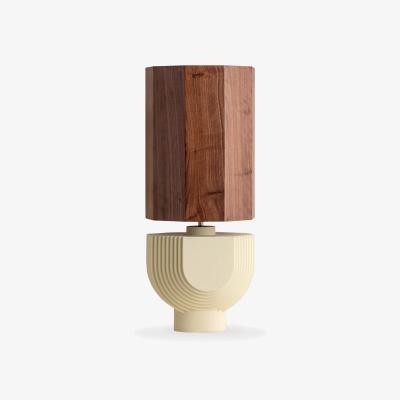John Lewis Lights & Lamps x Elle Decoration Edition 1.3 & Edition 1.8 Table Lamp, Cream/Walnut