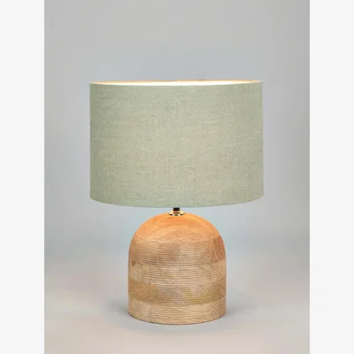 John Lewis Pacific Lifestyle Nelu Wooden Dome Table Lamp, Natural