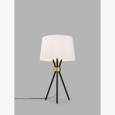 John Lewis John Lewis Locket Tripod Table Lamp, Black/Brass