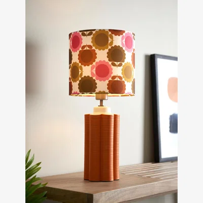 John Lewis Orla Kiely Scallop Table Lamp, Terracotta