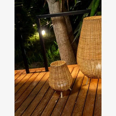 John Lewis Newgarden Saona Wireless Outdoor Table Lamp, Natural