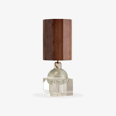 John Lewis Lights & Lamps x Elle Decoration Edition 1.4 & Edition 1.8 Table Lamp, Clear/Walnut