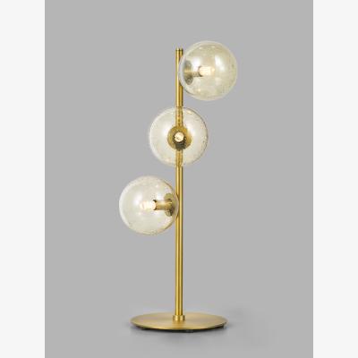 John Lewis John Lewis Champagne Bubble 3 Glass Table Lamp, Champagne/Warm Brass