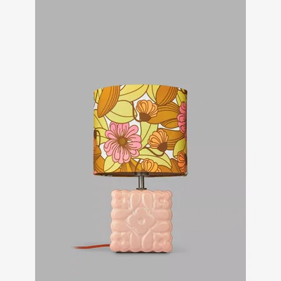 John Lewis Orla Kiely Juniper Stem Ceramic Table Lamp, Light Pink