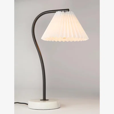 John Lewis John Lewis Marble Pleat Table Lamp, Matt Black