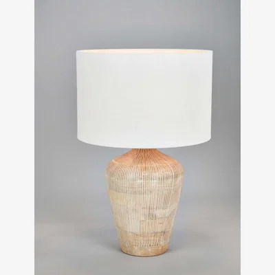 John Lewis Pacific Lifestyle Taika Wooden Table Lamp, White Wash