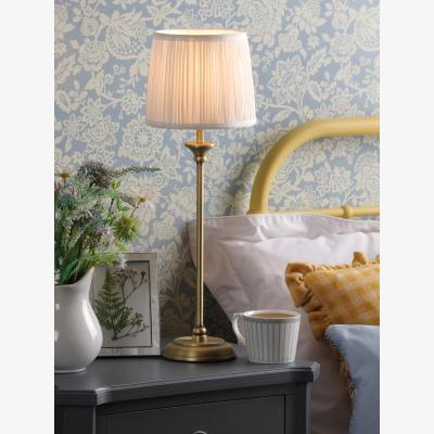 John Lewis Laura Ashley Hemsley Touch Table Lamp, Brass