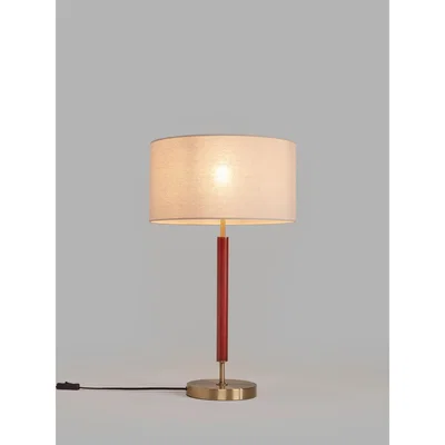 John Lewis John Lewis & Partners Hamilton Table Lamp, Walnut Stain/Antique Brass