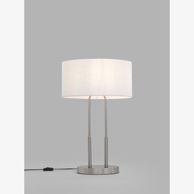 John Lewis John Lewis Duet Table Lamp, Brushed Steel