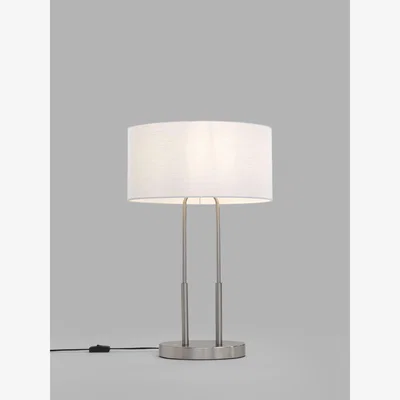 John Lewis John Lewis Duet Table Lamp, Brushed Steel
