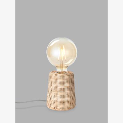John Lewis John Lewis Rattan Bulb-Holder Table Lamp, Natural