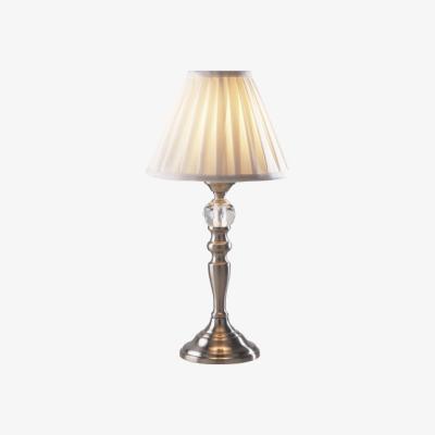 Knees dar lighting BEA4046 Beau Touch Table Lamp Satin Chrome with BEA122 Shade