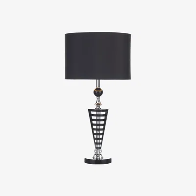 Knees dar lighting HUD4222 Hudson Table Lamp K9 Crystal Black and Clear with Shade