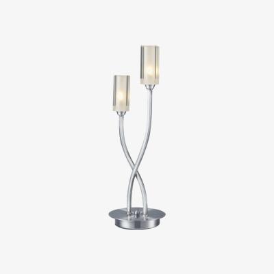 Knees dar lighting MOR4046 Morgan 2 Light Table Lamp Satin Chrome
