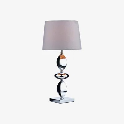 Knees dar lighting WIC4250 Wickford Table Lamp Large Polished Chrome with Shade