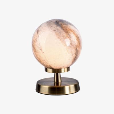 Knees dar lighting ESB4175-07 Esben Touch Table Lamp Antique Brass with Planet Glass
