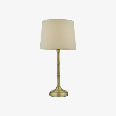 Knees dar lighting CAN4275 Cane 1 Light Table Lamp Antique Brass with Shade