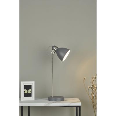 Knees dar lighting FRE4237 Frederick Task Table Lamp Dark Grey Satin Chrome