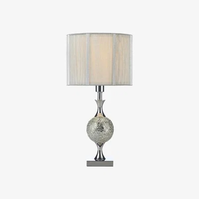 Knees dar lighting ELS4239 Elsa Table Lamp Silver Mosaic with Shade