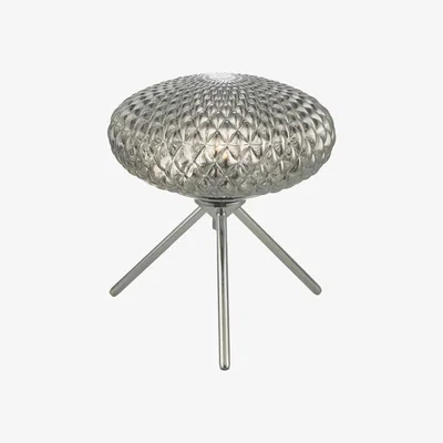 Knees dar lighting BIB4110 Bibiana Table Lamp Polished Chrome with Smoked Glass